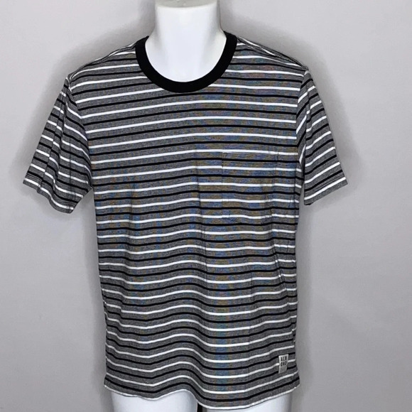 Almond Surfboards Crew Neck Striped Short Sleeve T - Picture 1 of 8